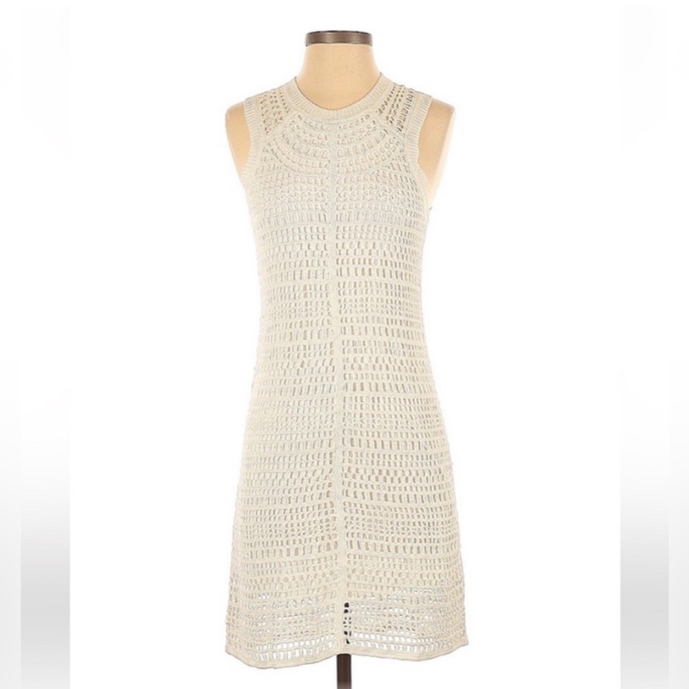Theory Linen Crochet Mini Dress - Picture 3 of 7